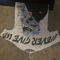 White And Blue Designer Shirt Medium Men’s 