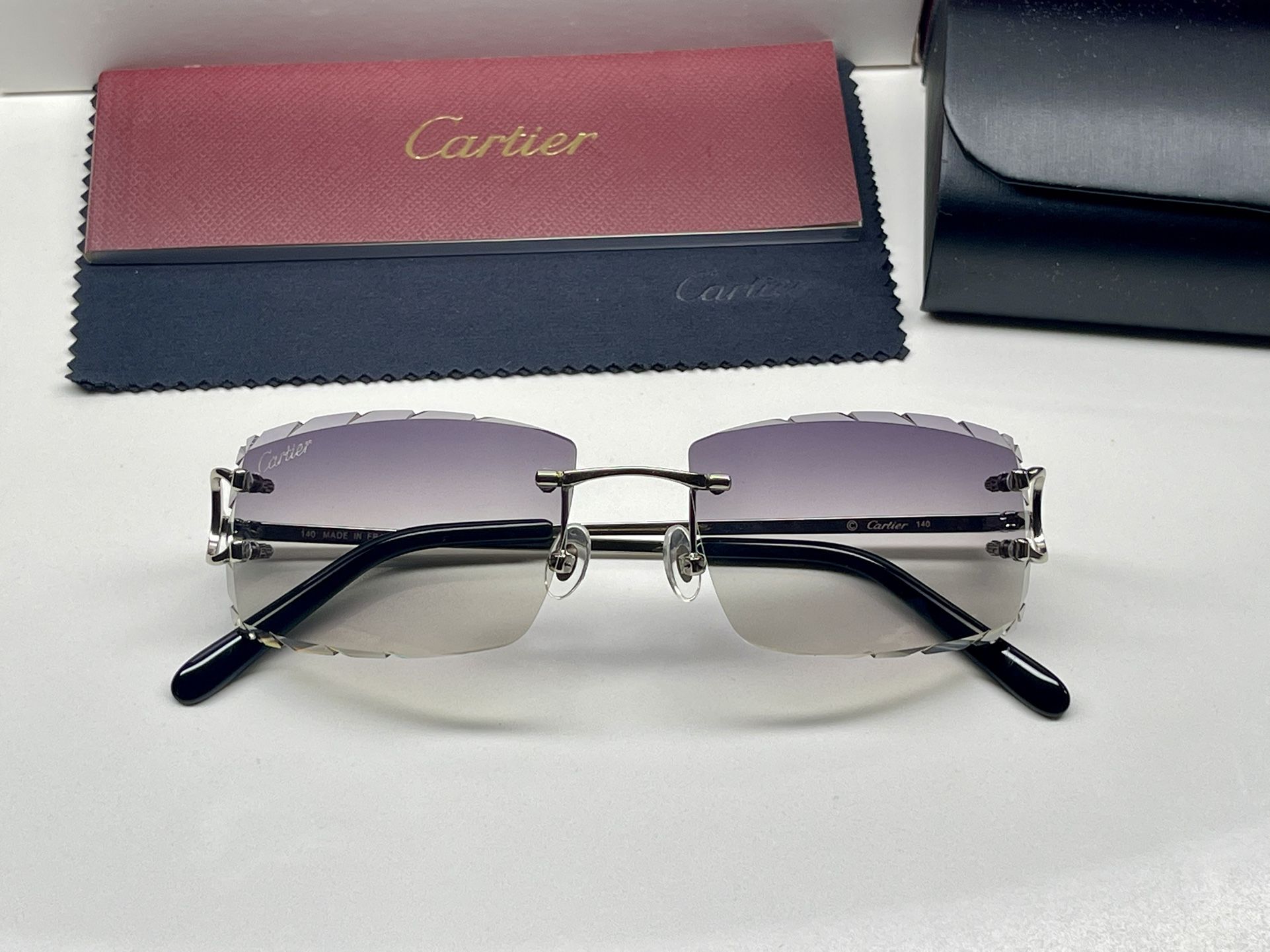 Silver Cartier Big C Sunglasses Custom Tint Glasses