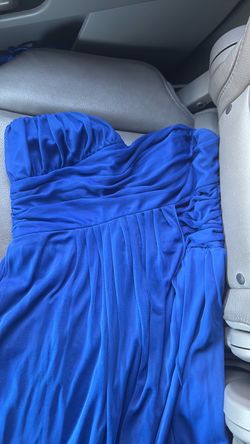 Royal blue strapless cocktail dress