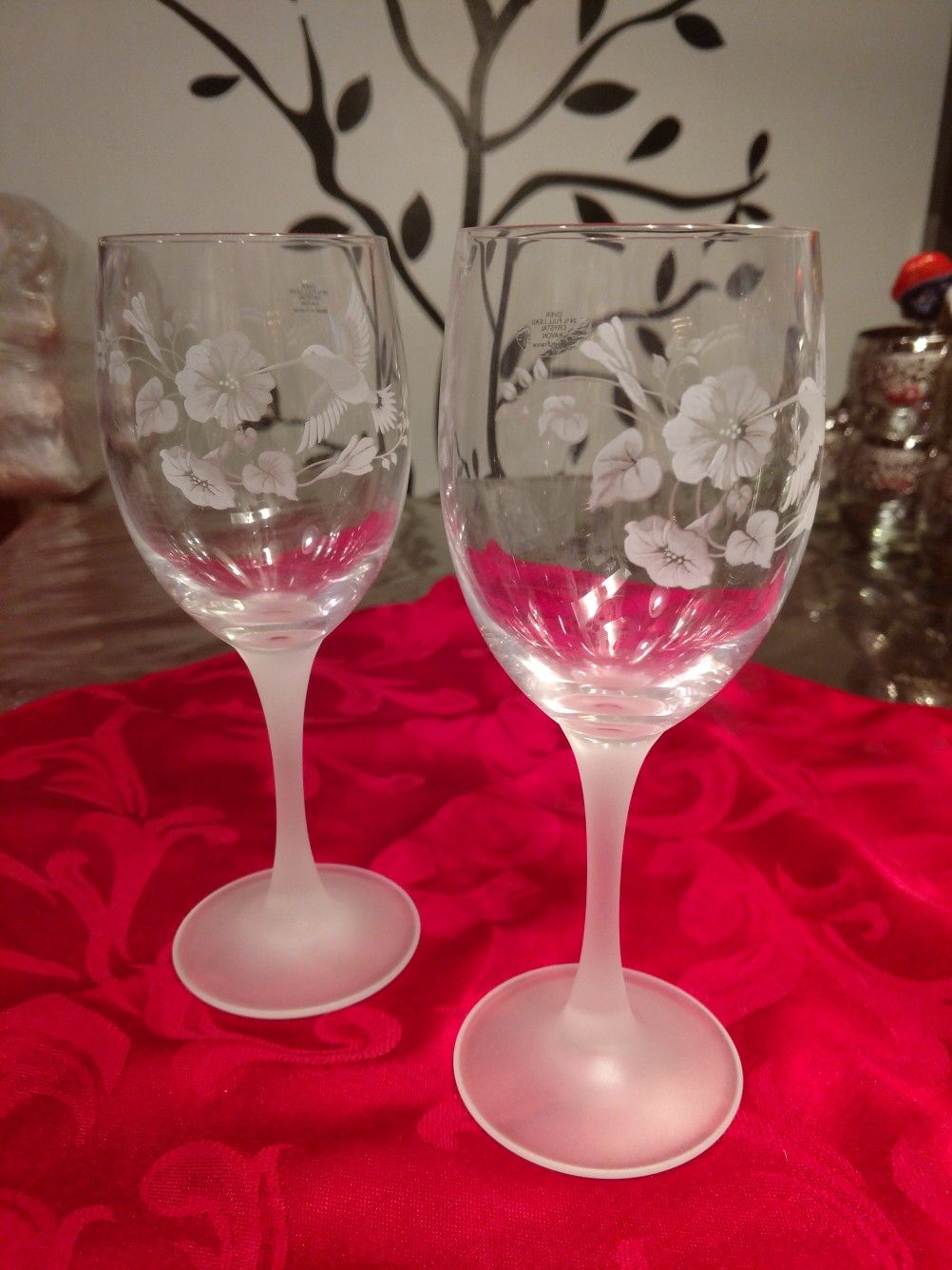 Vintage Crystal Wine Goblets