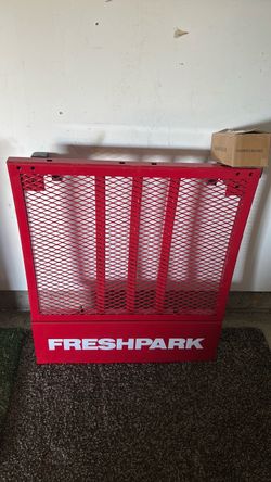 Nice red fresh park bike, skate, or scooter ramp