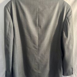Men’s Wool Gray Pinstriped Double Breasted Jacket In Size 44R By Capobianco International Collection. 
