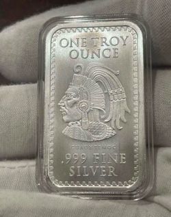Aztec calendar silver bar 1 Oz.