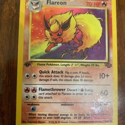 Pokemon Flareon 1st Edition Jungle 3/64 Holo Rare HP