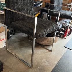 Italian Handmade Modern Armchairs – Stainless Steel Frame 