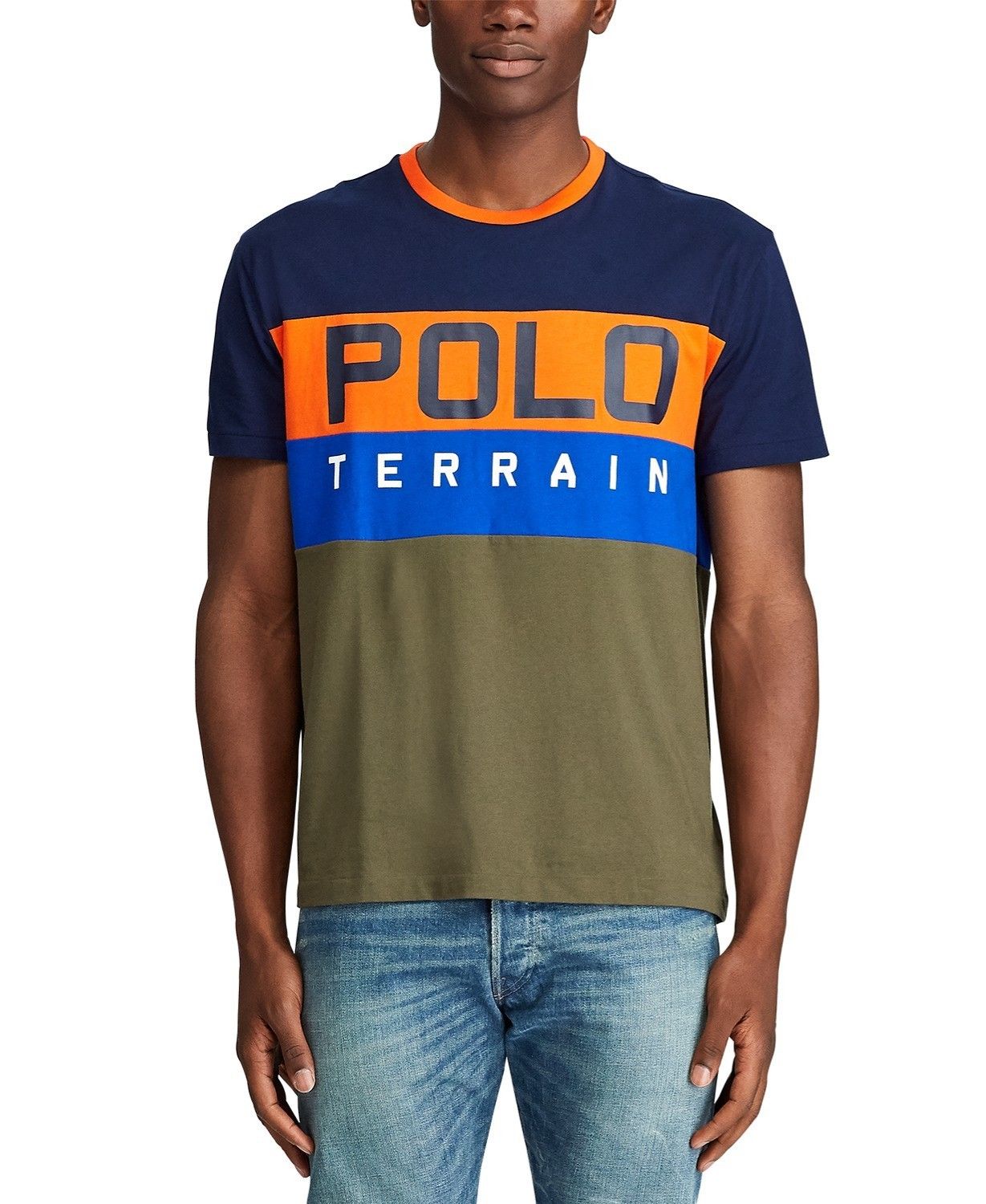 Polo Ralph Lauren Sport Country Terrain Soft Cotton Bear Colorblock T-shirt - BRAND NEW WITH TAGS - Sizes L and XL