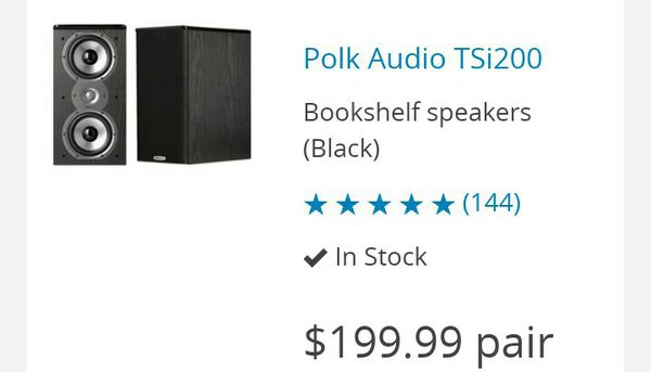 Polk Audio Tsi200 Bookshelf Speakers Pair Black For Sale In