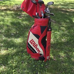 Awesome Fat Shaft Wilson Golf Bag Full Of Wilson Clubs