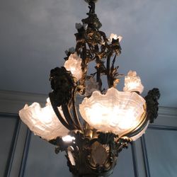Louis The XIV Gilt Bronze Crystal Chandelier