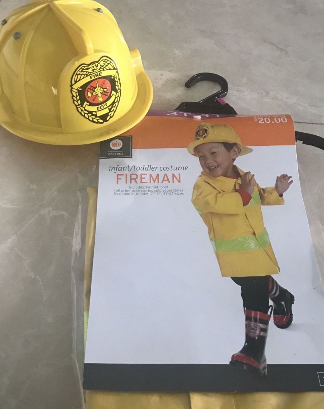 Fireman toddler costume / dress up/ role play size 3T-4T