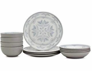 Tabletops Unlimited Carrara 12 Pc. Dinnerware Set, Service for 4 - Gray
