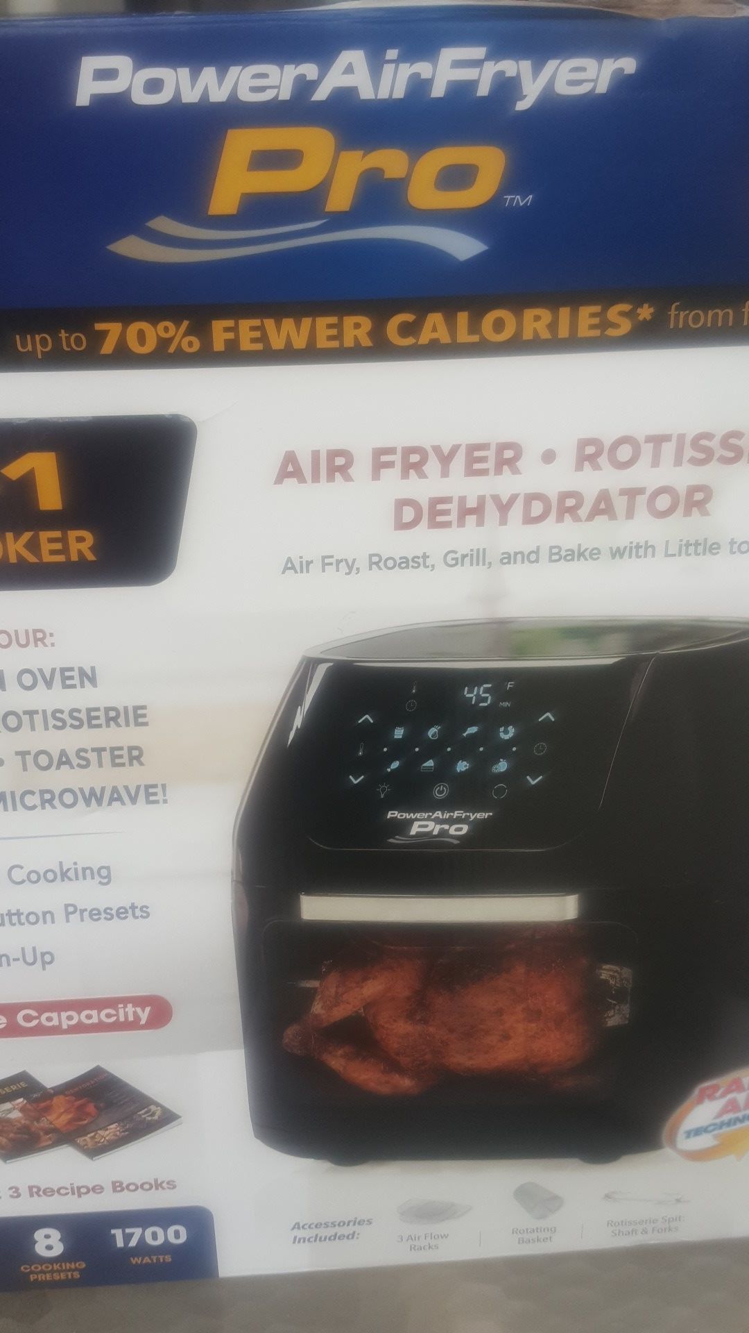 Power airfryer pro 7 in one multicooker rostisserie dehydrator