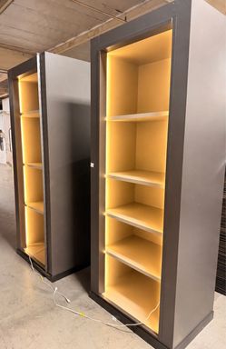 Modern Lighted Display Shelves / Bookcases – Like New
