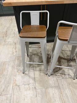 Set of 4 Industrial/Farmhouse Bar Stools