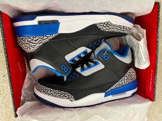 New Nike Air Jordan 3 retro sport blue black- size 9.5