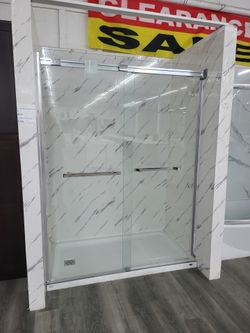 Shower Base And Glass Doors