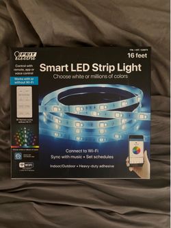 Feit Electric Smart LED Strip Light Wi-Fi 16 Feet Indoor/Outdoor, Sync Music New