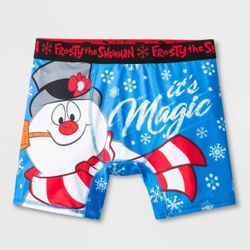 Men's Boxer Briefs Frosty the Snowman Small Or XL - Blue Xmas Holiday