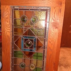 Antique Hand Made Stained Gkass Panels 