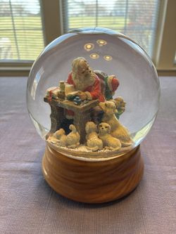 Vintage Heirloom Snow Globe, Santa’s Gift List, by Breckenridge Holidays, lighted, musical “White Christmas”, approximately 8”H x 6”W, like new condit