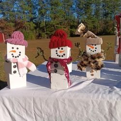 Handmade Christmas Block Decorations 