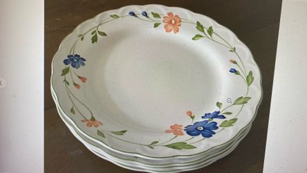 Provincial Nikko Dinner Plate - Blue and Orange Flowers - 10.5 in.