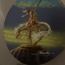 Vintage Hand Crafted Drum With Oil Painting