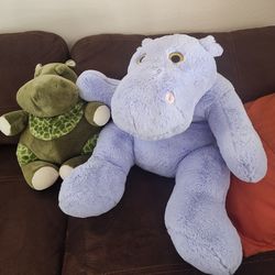 2 Stuffed hippos