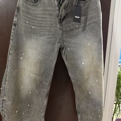 Decency Concept OTPIRAD Grey Paint Splatter Jeans