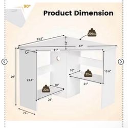 White Corner Desk