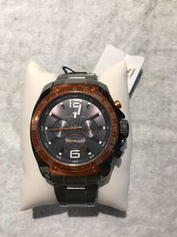 Tommy Hilfiger black watch with silver link bracelet
