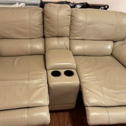 Leather Double Recliner Chair