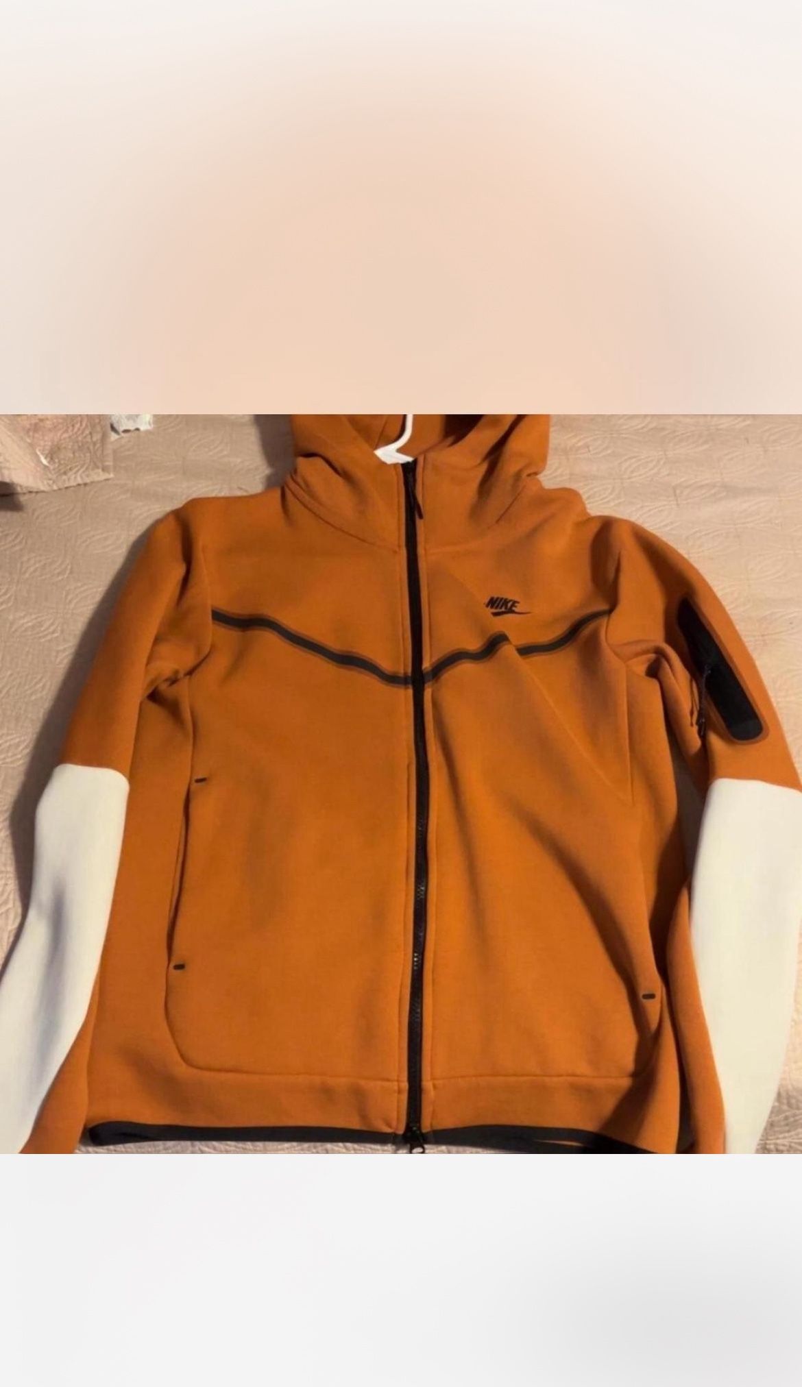 nike tech fleece orange and white