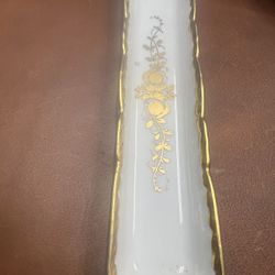 vintage or antique hand-painted porcelain olive or pin tray