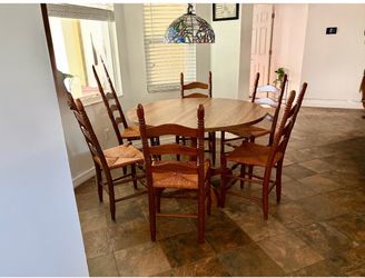 Dining table with six chairs