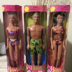 New 1999 Hawaii Barbie, Ken & Teresa Collectible Dolls