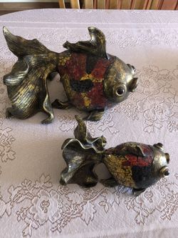 Mosaic Art Koi Fish with flowing tails