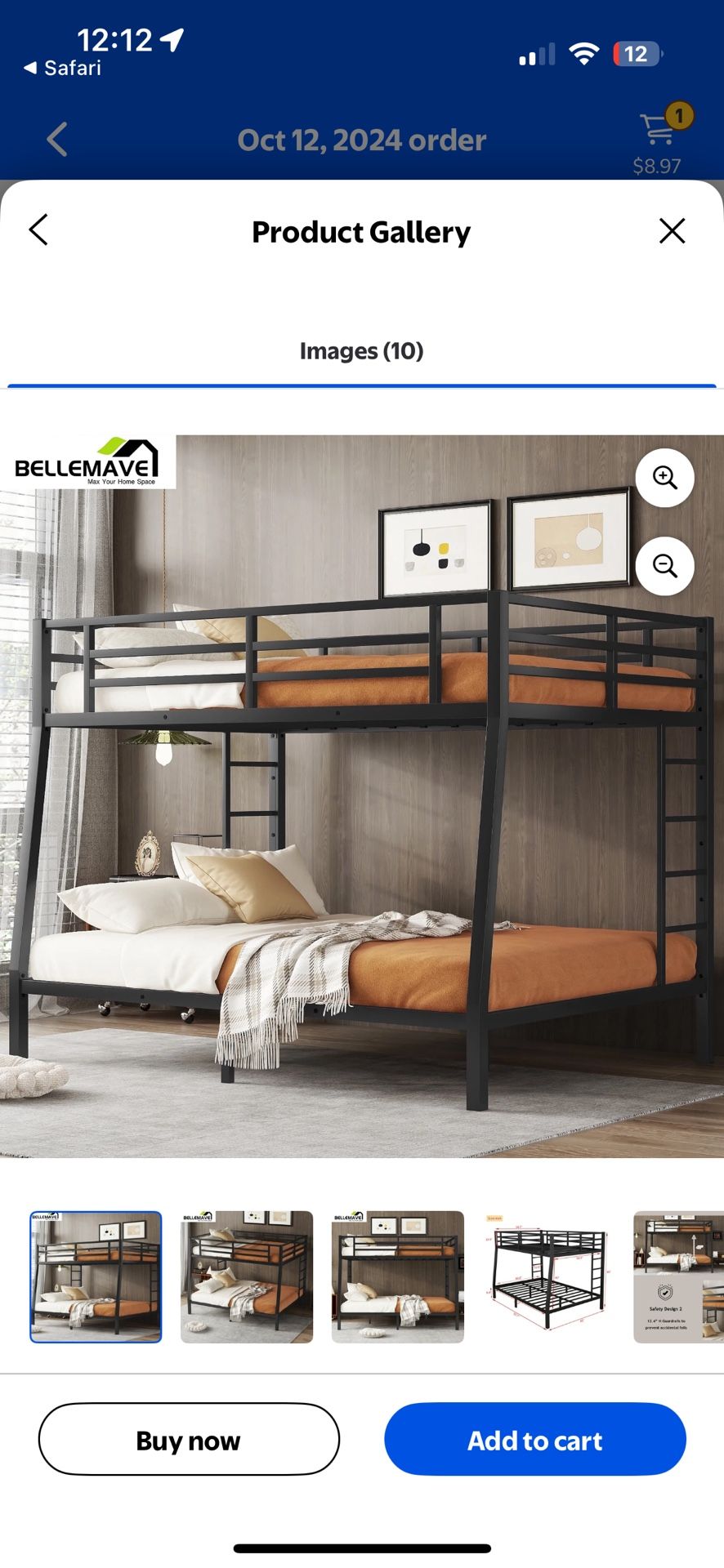 XL Full Over Queen Bunk Bed