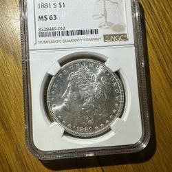 1881 S Morgan Silver Dollar NGC MS63