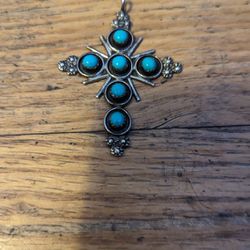 Silver/Turquoise Cross