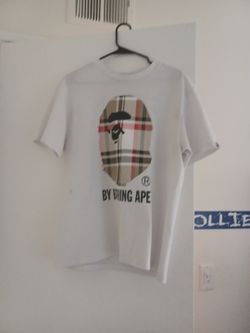 Bape X Burberry White Shirt Collab Size L