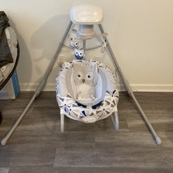 Fisher Price® Owl 2-in-1 Smart Connected Deluxe Cradle 'N Swing in White/Grey