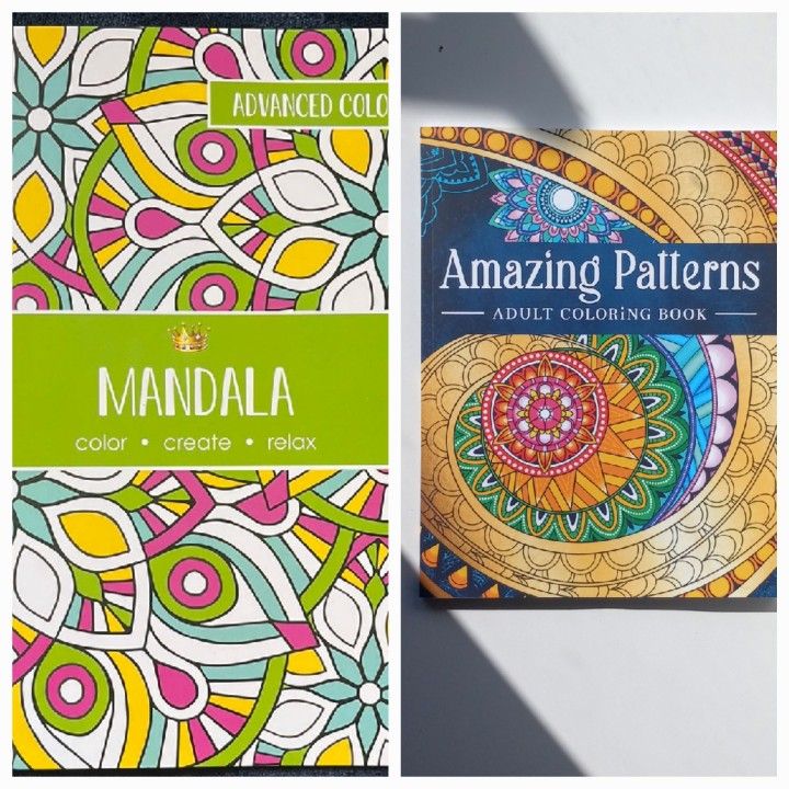 New Pair Set Of 2 coloring books color create relax adult child art