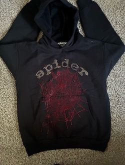 Sp5der OG Rhinestone Hoodie Black