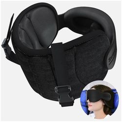 Travel Pillows for Airplanes, Airplane Pillow for Long Flight, Airplane Head Strap with Eye Mask for Sleep