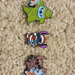Stitch The Nightmare Before Christmas, Oogie Boogie  And Santa Clause Enamel Pin 