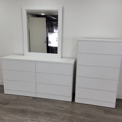 Dresser Whit Mirror And Chest - Cómoda Con Espejo Y Gavetero 