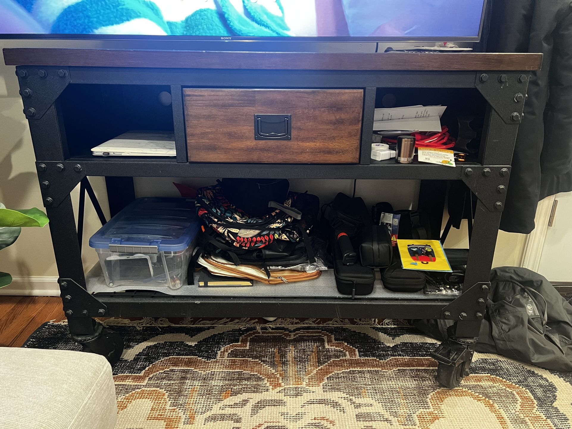 Sturdy Industrial Console Table 