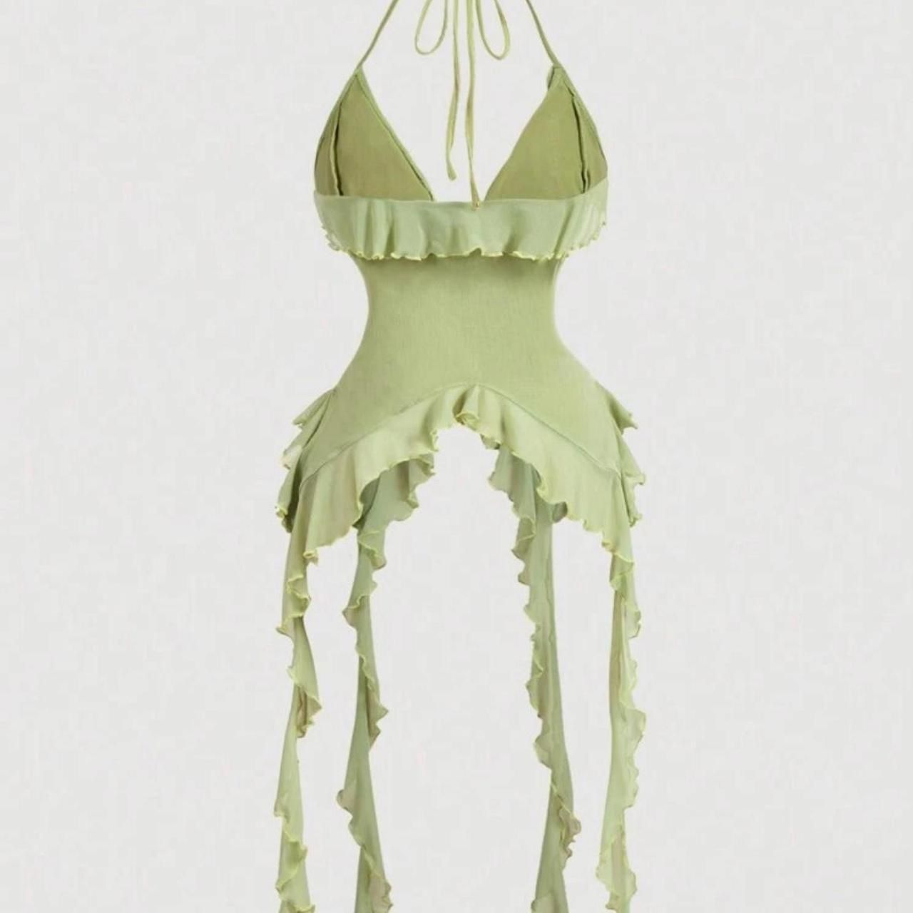 SHEIN Women's Green Crop-top(164)11