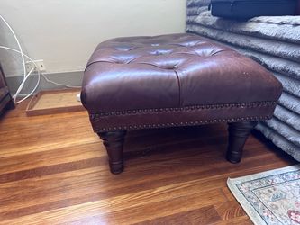 Leather ottoman